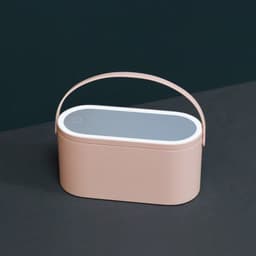 image-LED Vanity Mirror Storage Box - White Multifunctional Beauty Light Portable