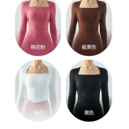 image-Yoga Long-Sleeved Fitness Top - Pleated Slim Running Top