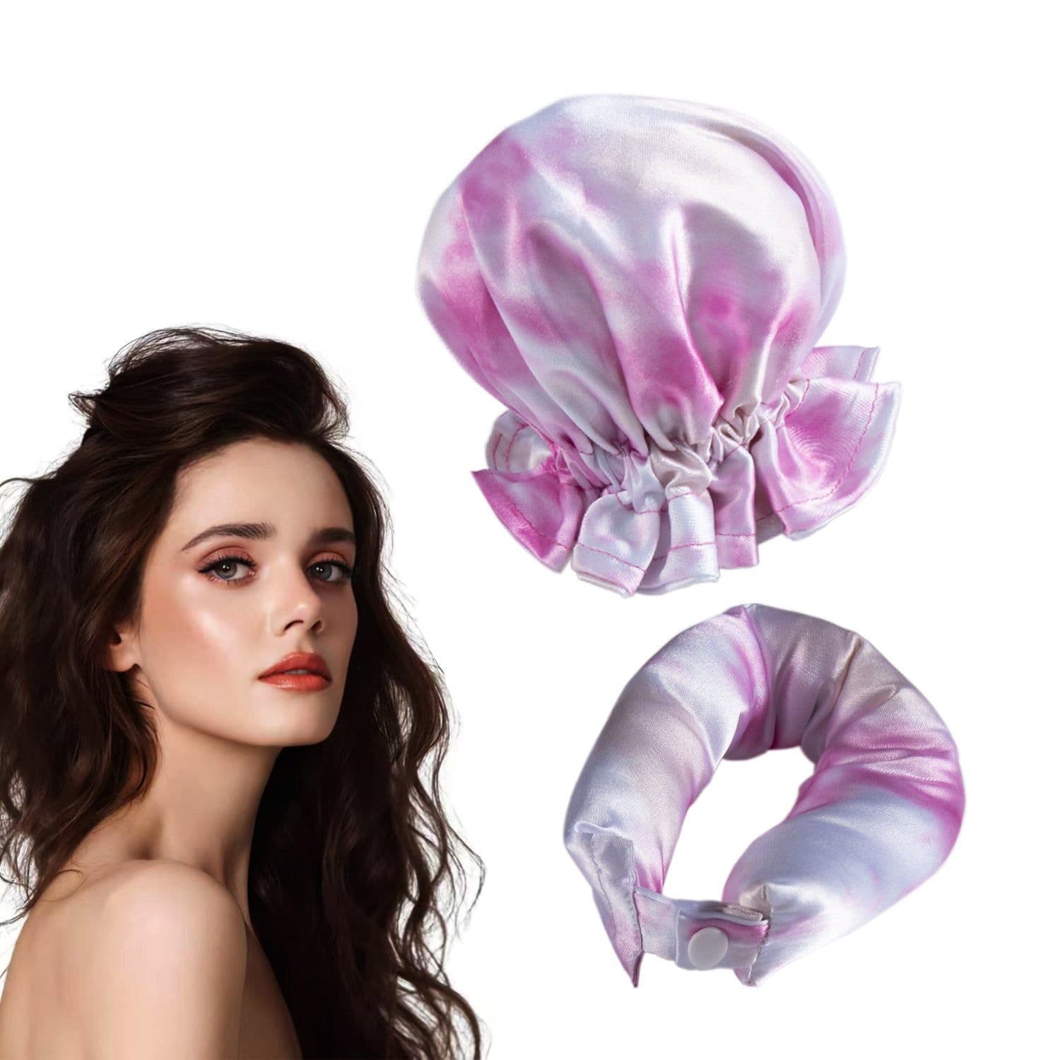 image-Heatless Curling Rod Set - Sleep Hair Curler Bun Purple