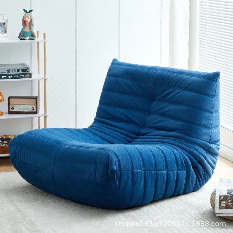 image-Ochao Yellow Velvet Lazy Sofa - Modern 66x50cm