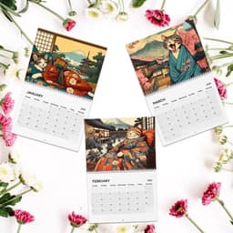 image-2025 Cross-border New Arrival Sleepy Cats Of Edo 2025 Wall Calendar Cat Lovers