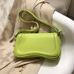 image-Women's Small Square Crossbody Bag - PU Black