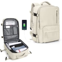 image-USB Rechargeable Travel Backpack 20-35L Off White