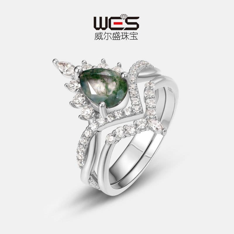 image-Wilson S925 Silver Agate Ring - Size 8 Women