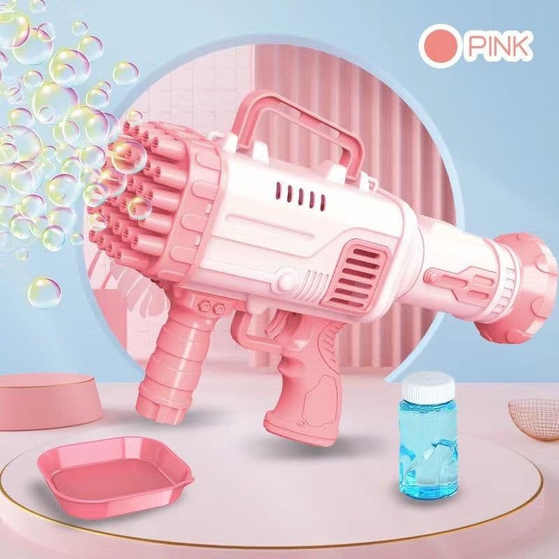 image-Bubble Machine Gun - Automatic Handheld Toy Black