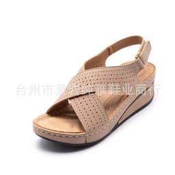 image-Women's Wedge Sandals - Beige Size 43 Eva Sole