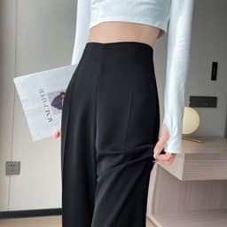 image-Women's High Waist Flared Pants Summer 2023 2XL Neutral Style