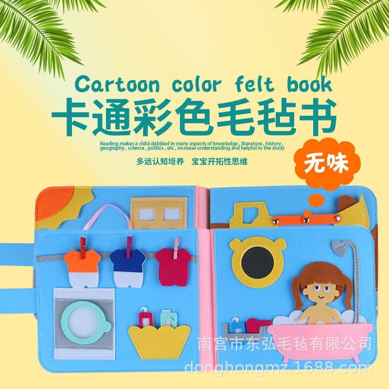 image-Cross-border felt early education book Montessori series children's baby cloth book felt cloth book rainbow book early childhood education teaching aids