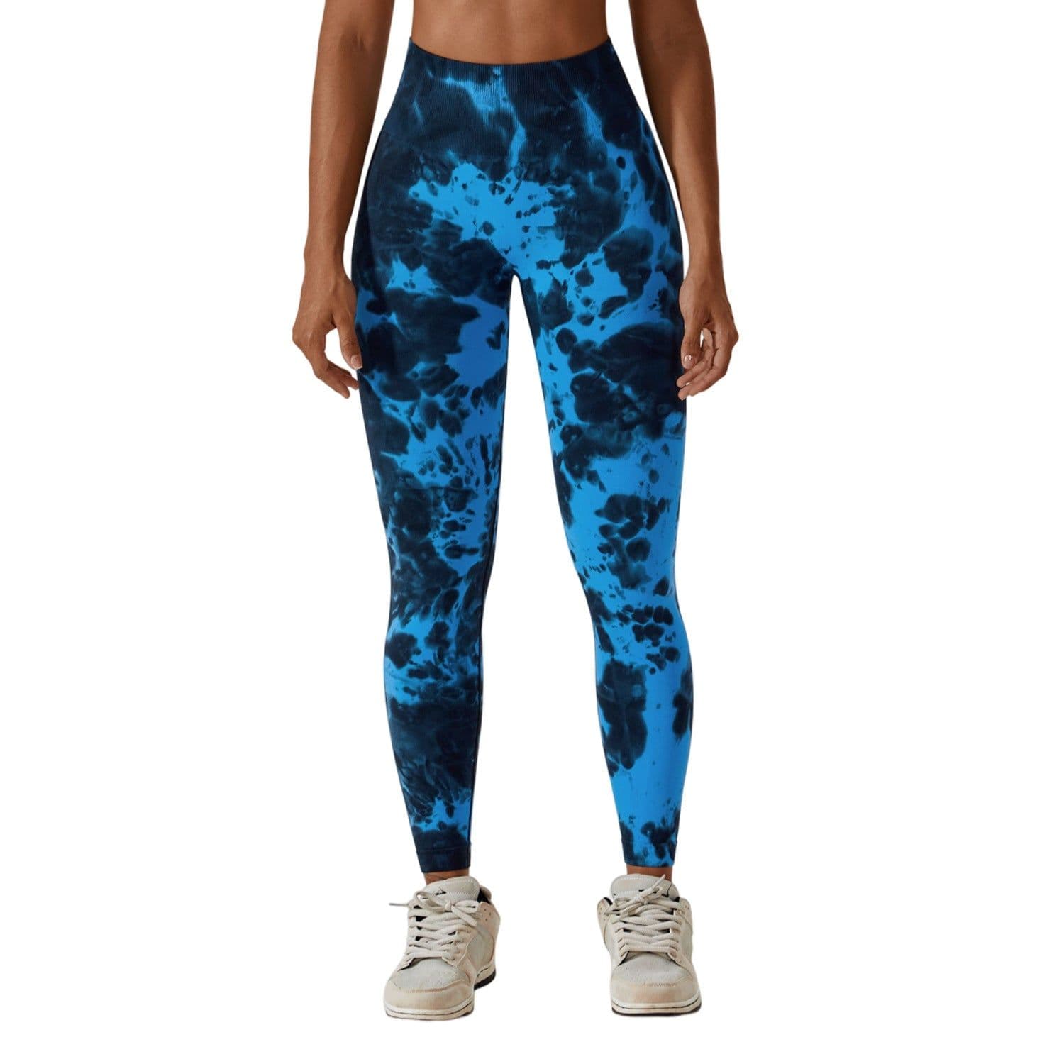 image-Tie-dye seamless high-waisted yoga pants peach hip lifting fitness pants running sports tight pants 7356