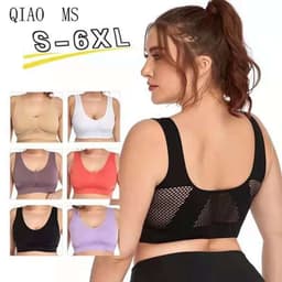 image-Sports Bra - Bean Paste Purple Nylon Mesh Hollow 6XL