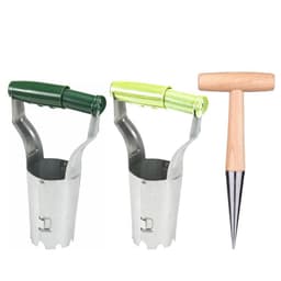 image-MYIDEAL Seedling Dibber Stainless Steel Wooden Handle