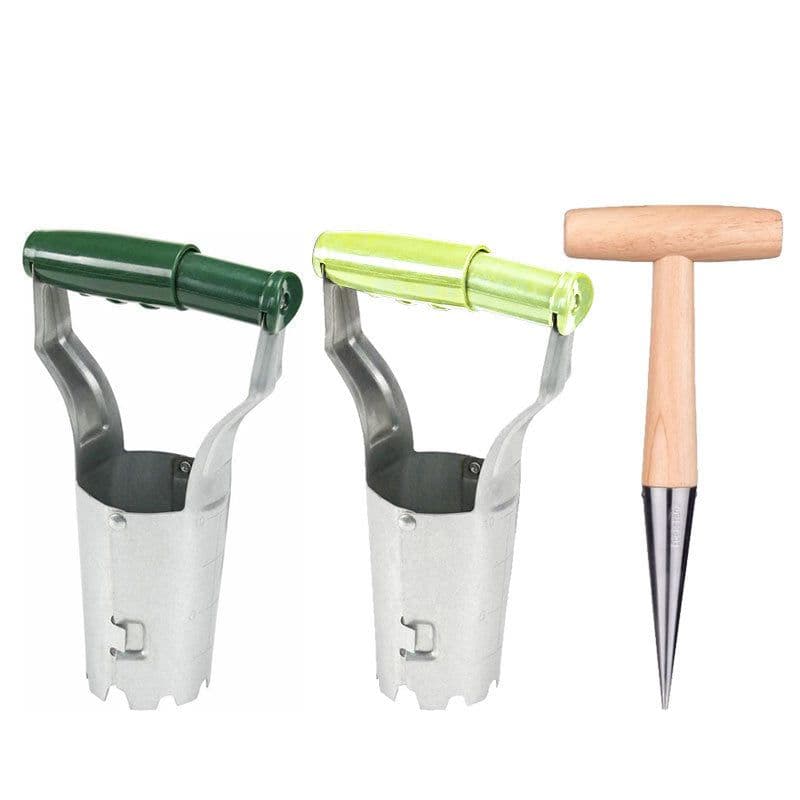 image-MYIDEAL Seedling Dibber Stainless Steel Wooden Handle