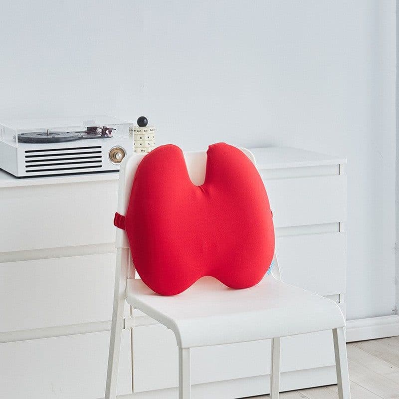 image-Office Chair Lumbar Cushion - Blue Memory Foam Backrest Pillow for Pregnant Women