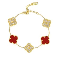 image-Five-Leaf Clover Bracelet Titanium Steel 18K Gold