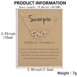 image-Yulu 12-Constellation Diamond Necklace Alloy Clavicle Chain - Brown