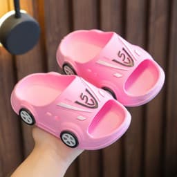 image-Kids' Cartoon Non-Slip Flip Flops - Pink Light Up, Size 36-37