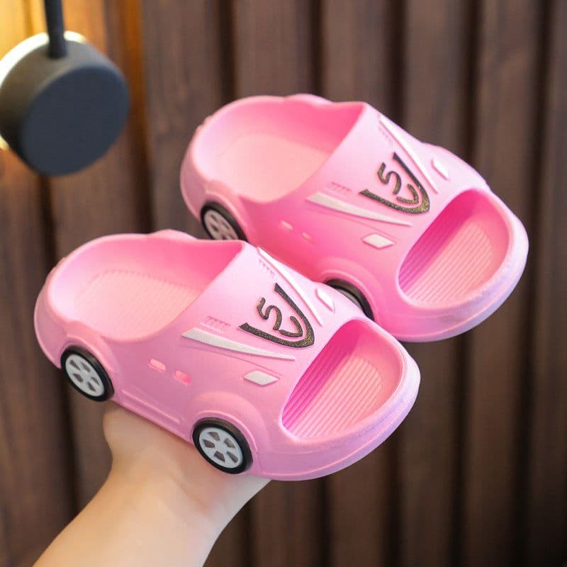 image-Kids' Cartoon Non-Slip Flip Flops - Pink Light Up, Size 36-37