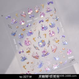 image-Shell Light Gold Koi Nail Stickers - Aurora Pink
