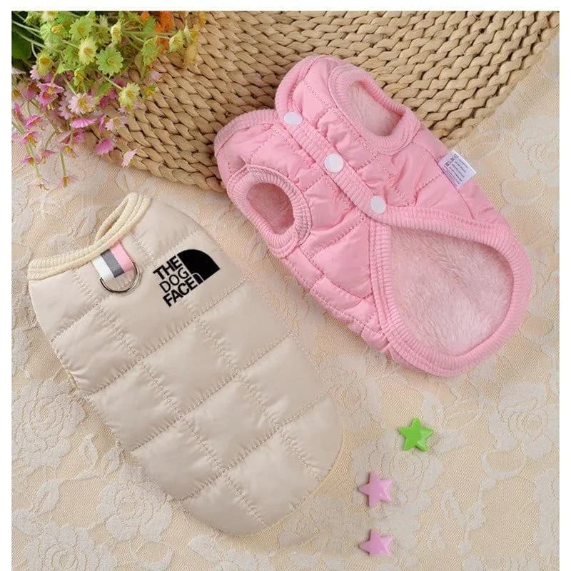 image-Factory direct pink pet dog clothing winter cotton dog vest coat warm small and medium-sized puppy bulldog