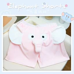 image-Cute three-dimensional elephant shorts pants men's home loose little flying elephant pajamas girls couples casual loose