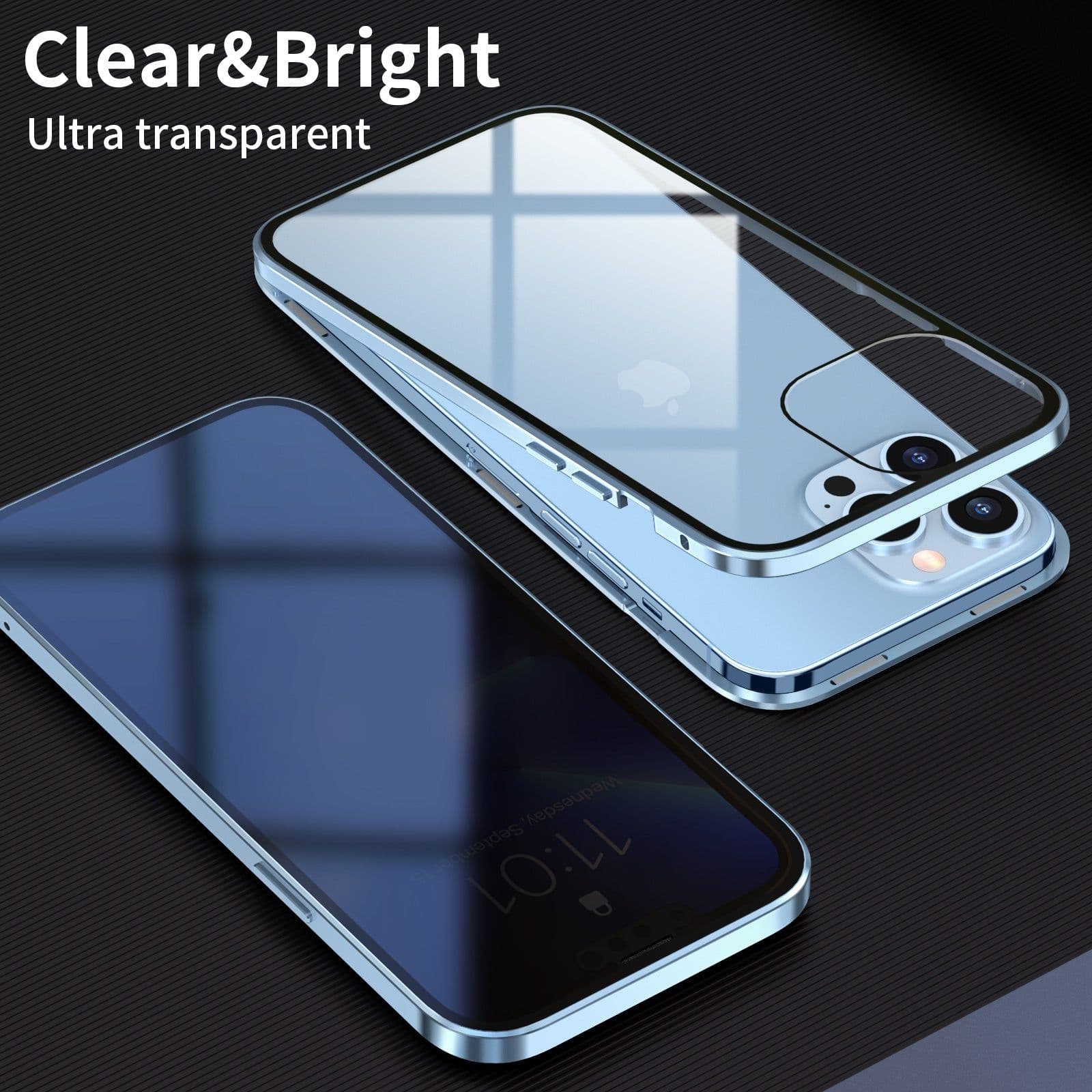 image-Suitable for Apple 13Pro privacy Magneto mobile phone case iPhone13Promax magnetic double-sided glass case