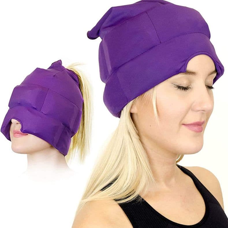 image-Gel Ice Face Cooling Headgear Eye Cap For Headache Relief Cold Therapy