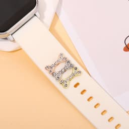 image-Apple Watch Silicone Strap - BK104 Diamond Bone Decor