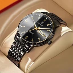 image-Poedagar P832 Men's Ultra-Thin Quartz Watch 6mm Waterproof 50m