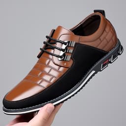 image-Milton 9906 cross-border three-color large-size casual leather shoes OPP bag packaging without shoe box 38-52 in stock