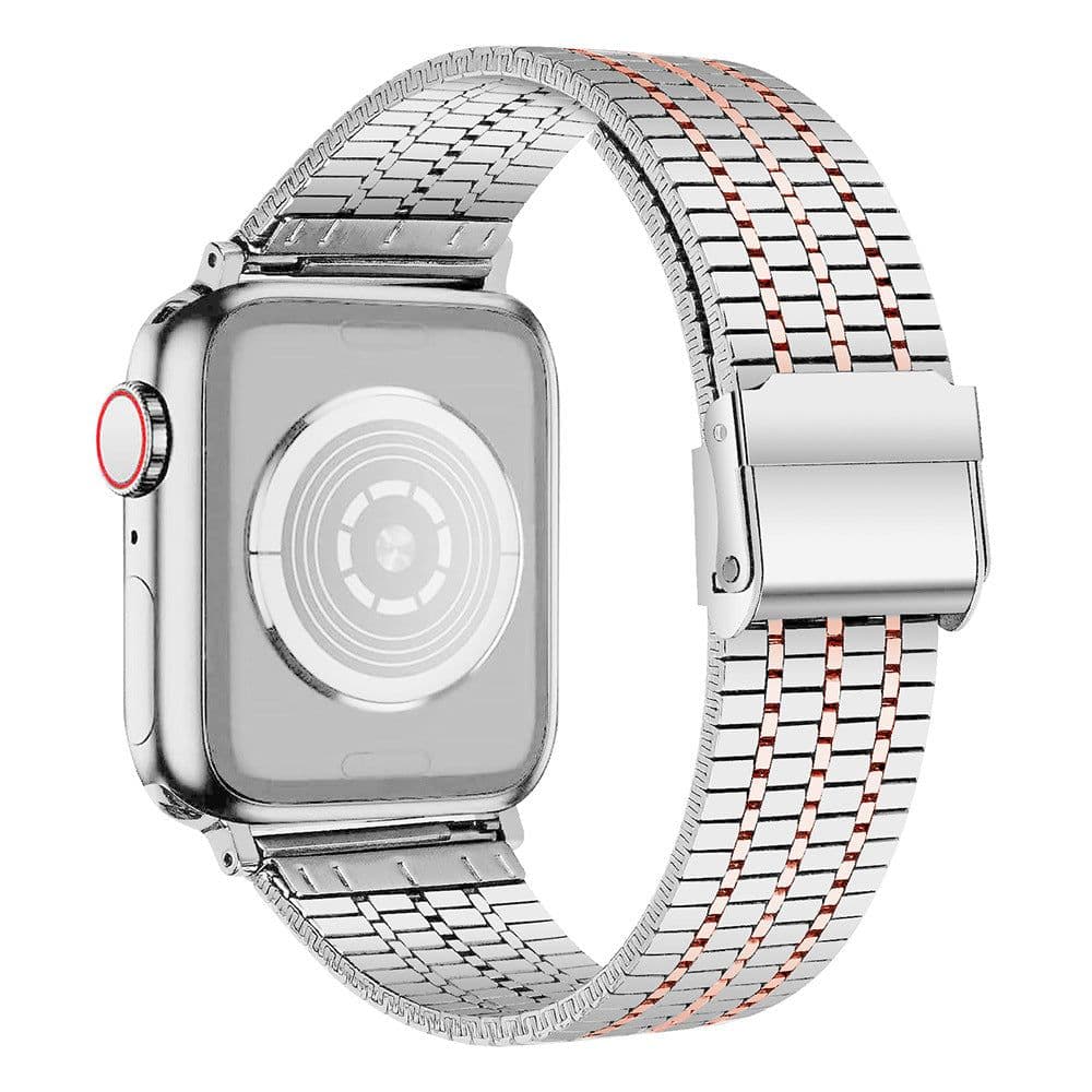 image-Apple Watch Metal Strap Fish Scale Seven Stainless Steel Double Safety Buckle