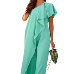 image-Women's Pink Sleeveless Jumpsuit Loose Fit XL