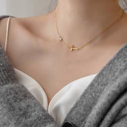 image-Titanium Steel Diamond Necklace - Women's Clavicle Chain