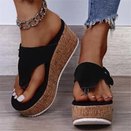 image-Women's Wedge Sandals - Pink Size 43 Herringbone