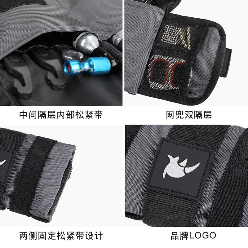 image-Rhinowalk RK5100 Bike Saddle Bag Gray