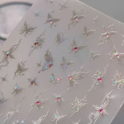 image-Iron element butterfly 5D nail stickers - diamond