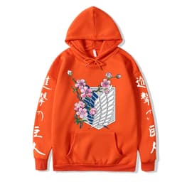 image-2021 couples wear autumn and winter new popular anime attack giant series illustration loose casual hooded sweater women