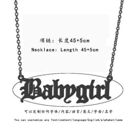image-Hot-selling DIY customized stainless steel necklace English name number year tag clavicle chain pendant customized