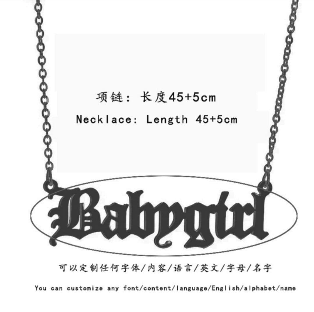 image-Hot-selling DIY customized stainless steel necklace English name number year tag clavicle chain pendant customized