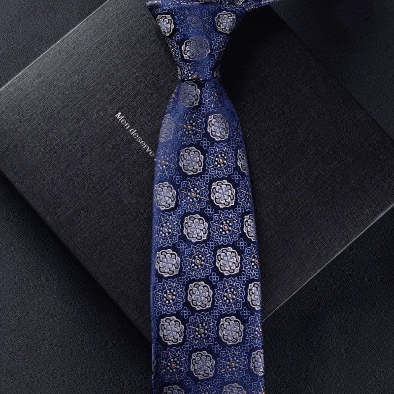 image-Necktie business tie silk hand tie men's fashion retro business casual professional dress 8CM boxed