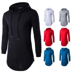 image-Mens Royal Blue Long Sleeve T Shirt Hooded Sweatshirt 2XL