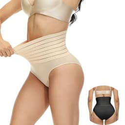 image-Women's High Waist Cotton Briefs Seamless Shaping