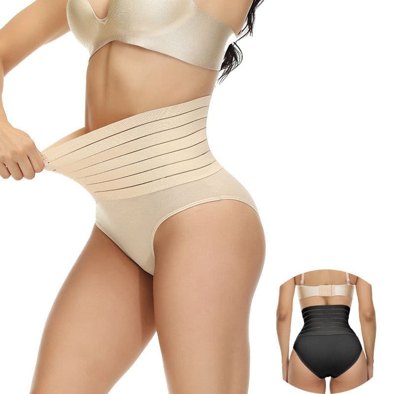 image-Women's High Waist Cotton Briefs Seamless Shaping