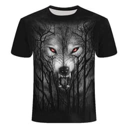 image-Wolf 3D Print T-Shirt - Black Short Sleeve