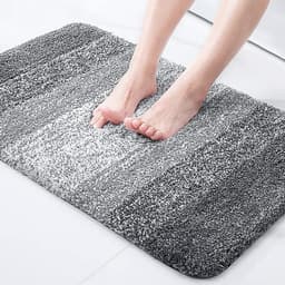 image-Junxi Microfiber Bath Step Mat - 41x61 Non-Slip - Black/Blue/Brown/Gray