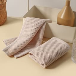 image-Cotton Kitchen Towel - Beige Honeycomb Absorbent