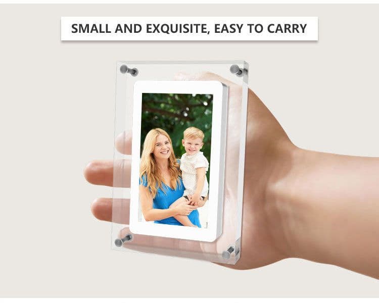 image-Amaboo 5-inch Acrylic Photo Frame - HD Video Player Transparent 2GB Storage