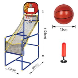 image-Kids' Portable Shooting Machine, Basketball Toy Indoor/Outdoor - Red, 1.49M Height