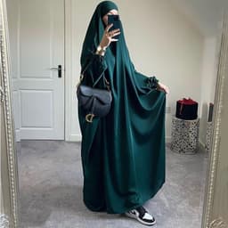 image-Women's Abaya Dress - Grey Long Sleeve One Size
