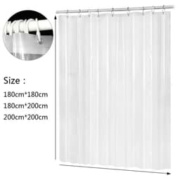 image-PEVA Plastic Shower Curtain Waterproof Mildewproof Transparent Bath Curtain Bathroom Accessaries