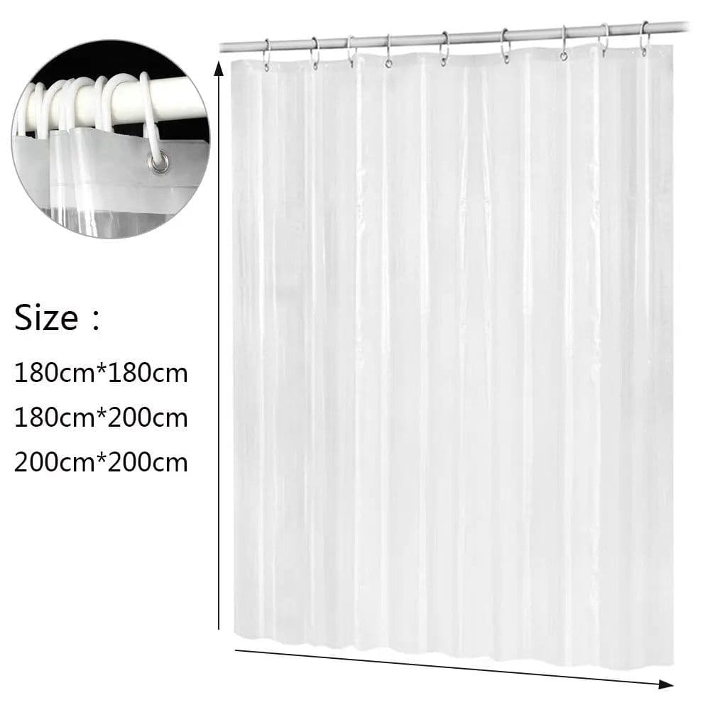 image-PEVA Plastic Shower Curtain Waterproof Mildewproof Transparent Bath Curtain Bathroom Accessaries